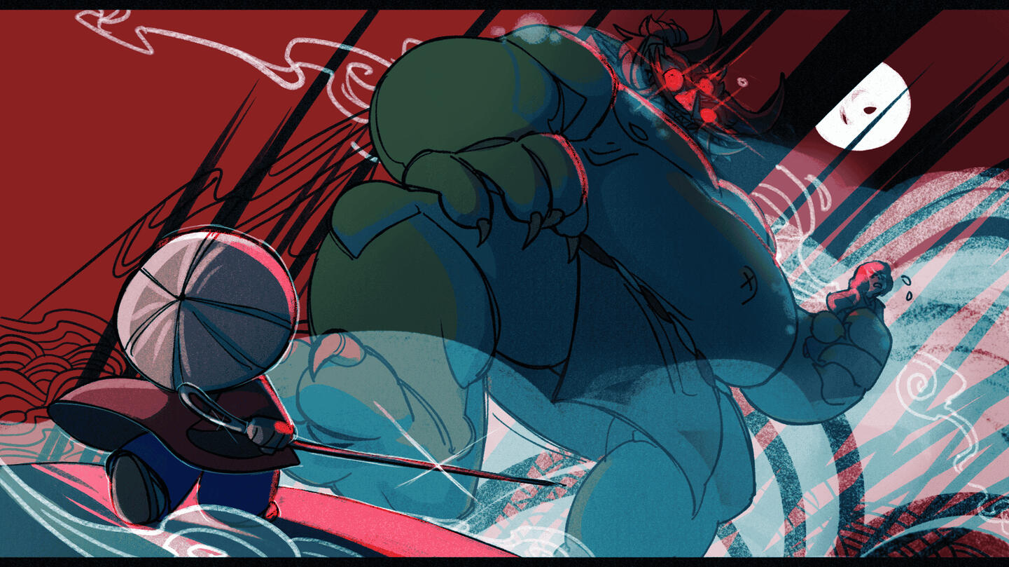 Issun Boshi - Game Jam Splash Art (2024)
